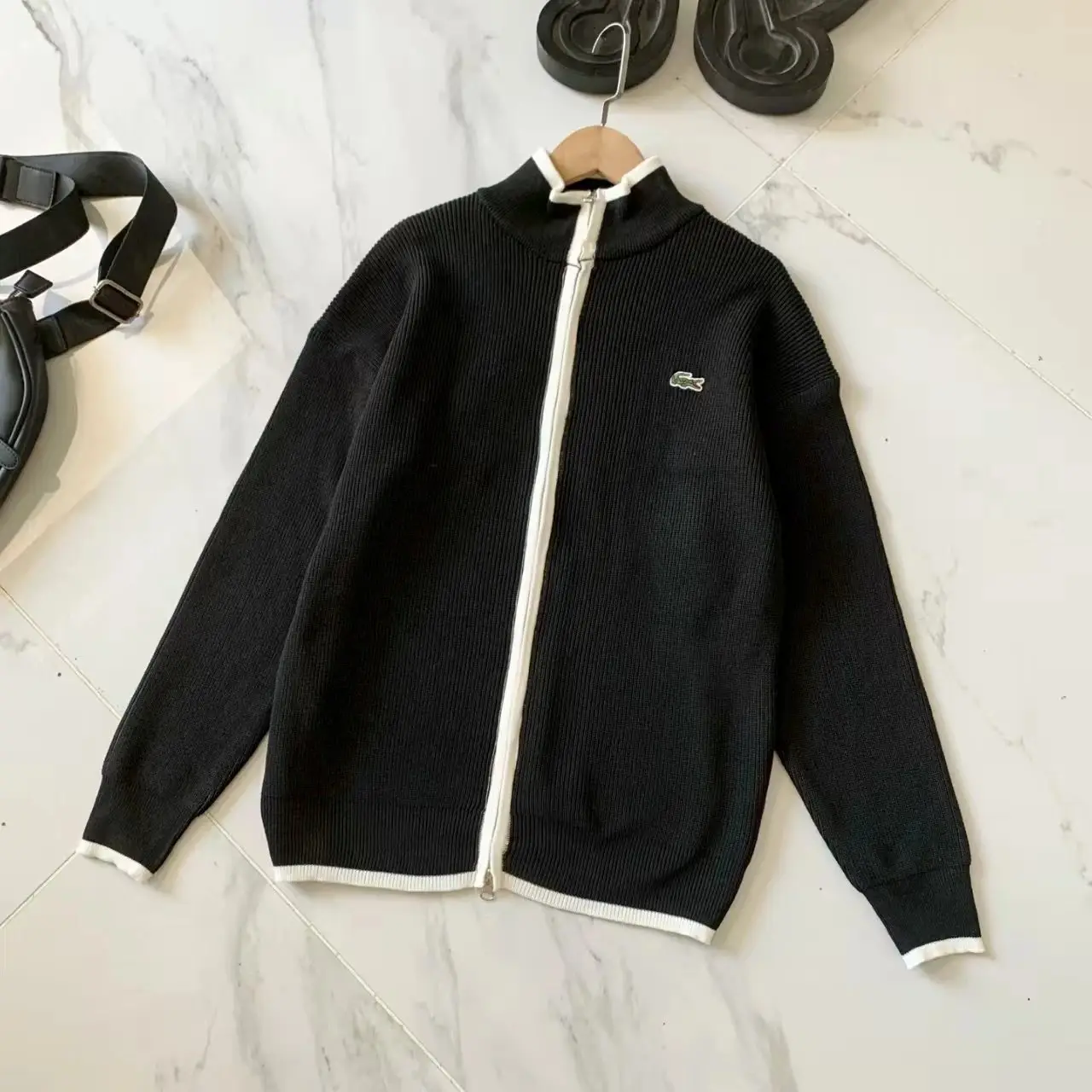 Lacoste Ribbed Zip-Up Sweater [3 styles] 2