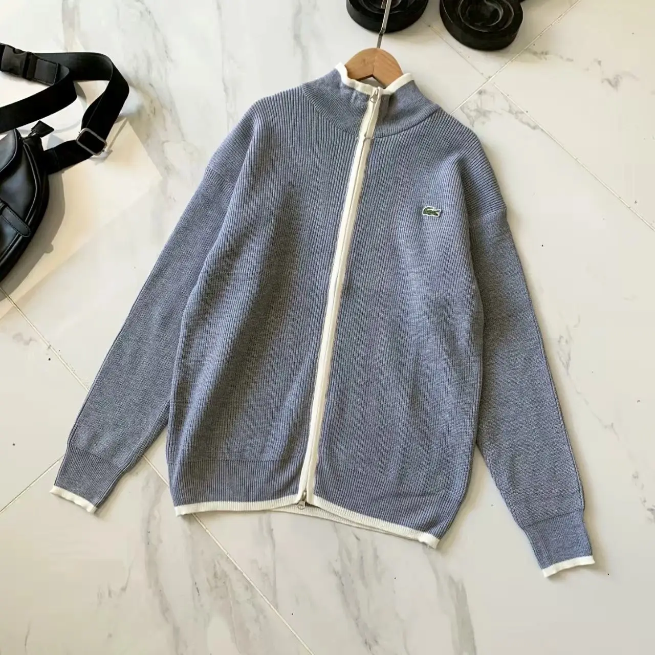 Lacoste Ribbed Zip-Up Sweater [3 styles] 3
