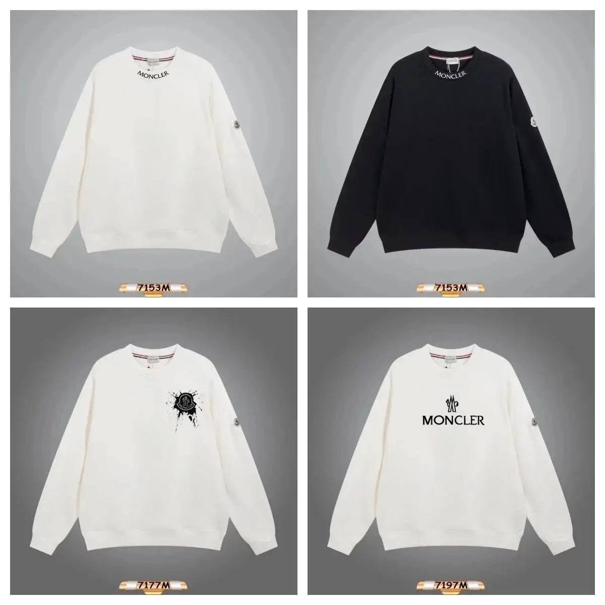 Moncler 7153M/7177M/7197M Sweatshirts [Off White & Black Options]
