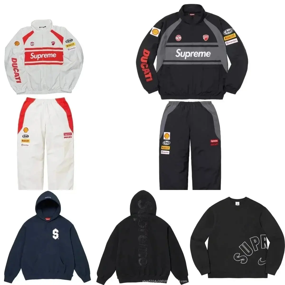 Supreme Ducati Track Jacket/Sweatshirt/Pants [40 styles]